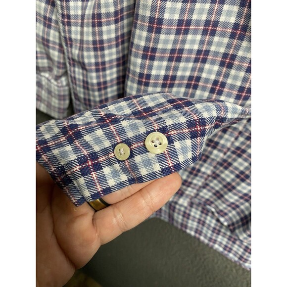 Vintage 90s Tommy Hilfiger Button Shirt Mens XL Check Lightweight Flannel - Picture 13 of 16